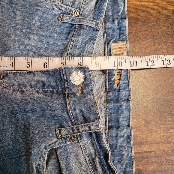 KFTK Jeans Size 6 Low Rise Katy Boyfriend Medium Light Wash Ripped Stretch - Picture 9 of 11